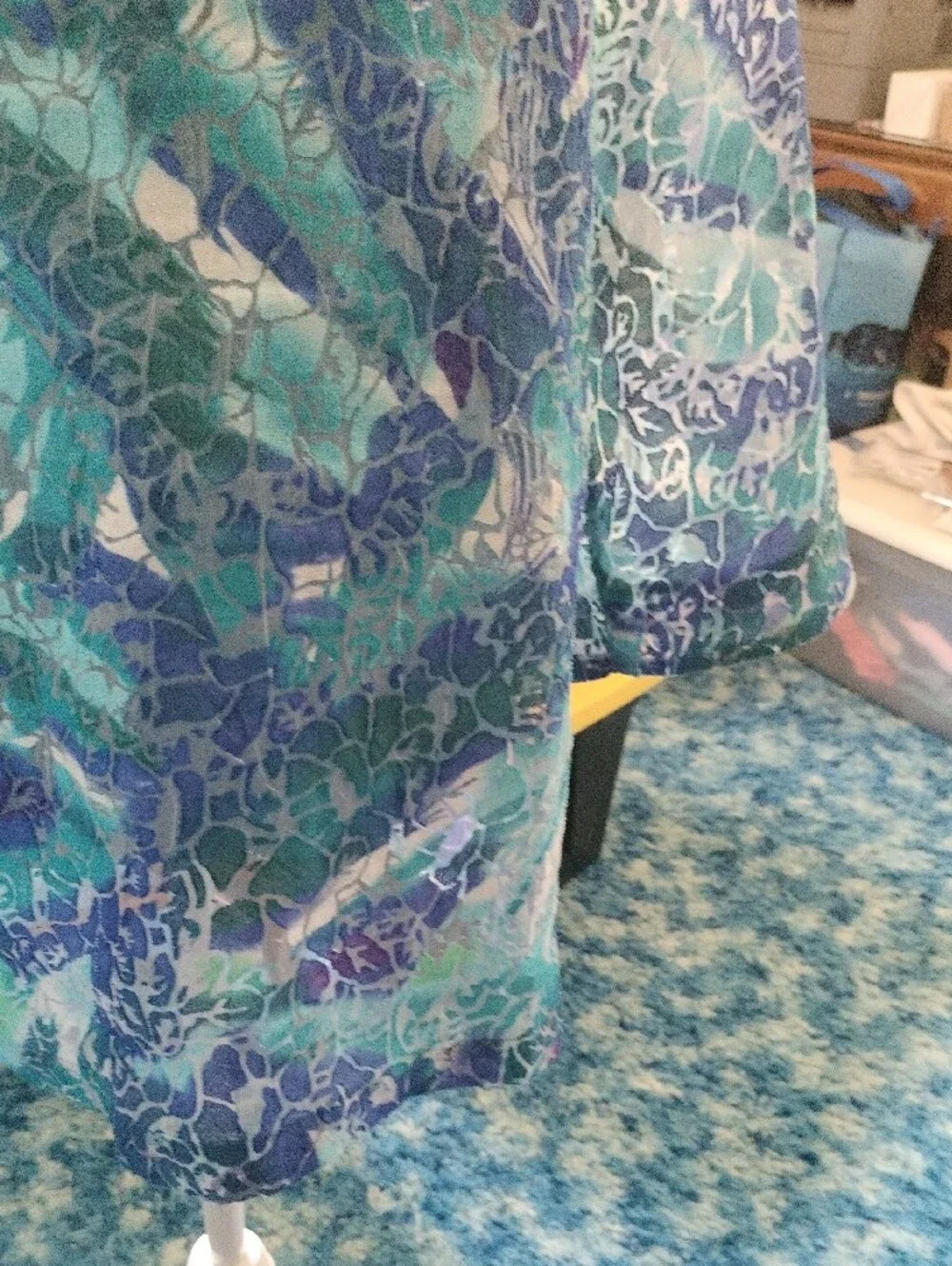 Plus Teal & Blue Floral Button-Up Blouse